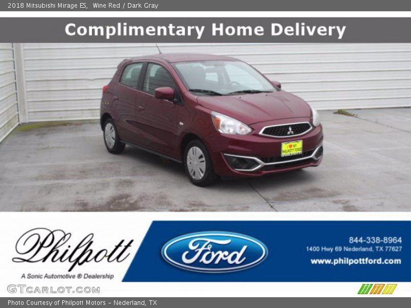 Wine Red / Dark Gray 2018 Mitsubishi Mirage ES
