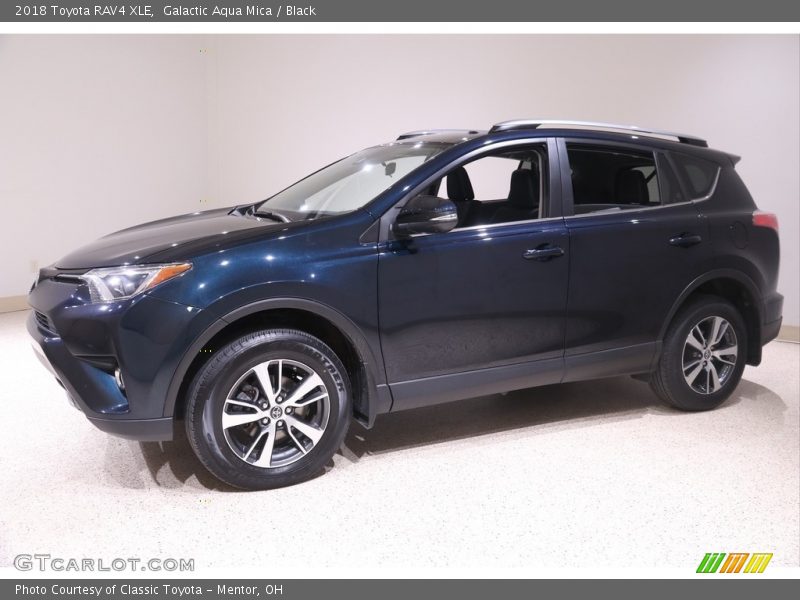 Galactic Aqua Mica / Black 2018 Toyota RAV4 XLE