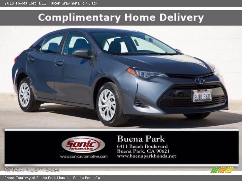 Falcon Gray metallic / Black 2019 Toyota Corolla LE