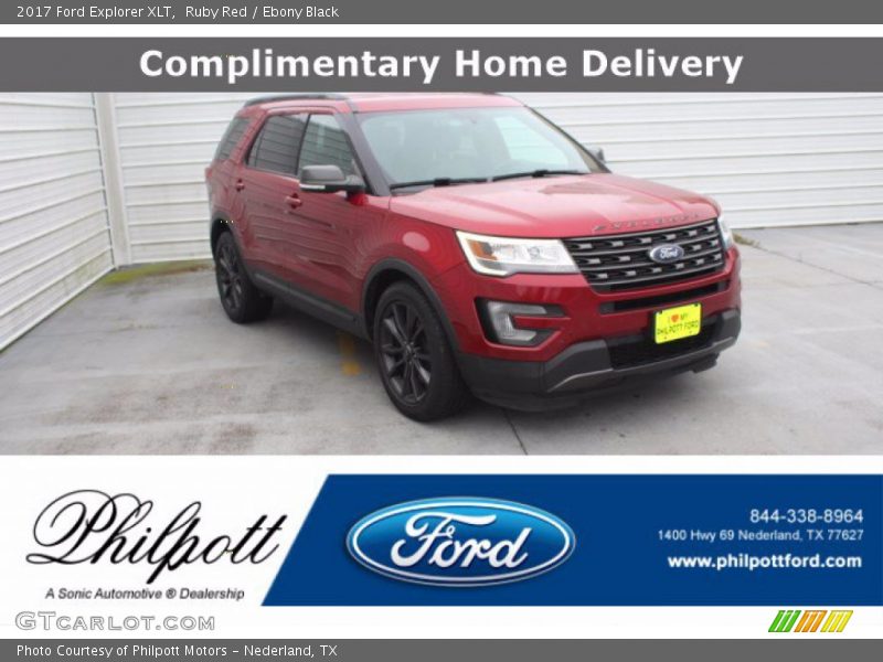 Ruby Red / Ebony Black 2017 Ford Explorer XLT