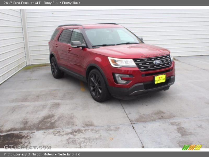 Ruby Red / Ebony Black 2017 Ford Explorer XLT