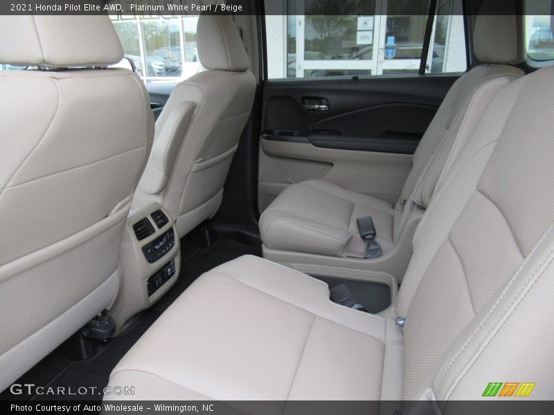 Platinum White Pearl / Beige 2021 Honda Pilot Elite AWD
