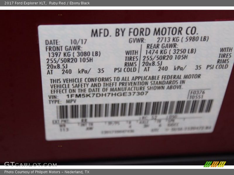 Ruby Red / Ebony Black 2017 Ford Explorer XLT