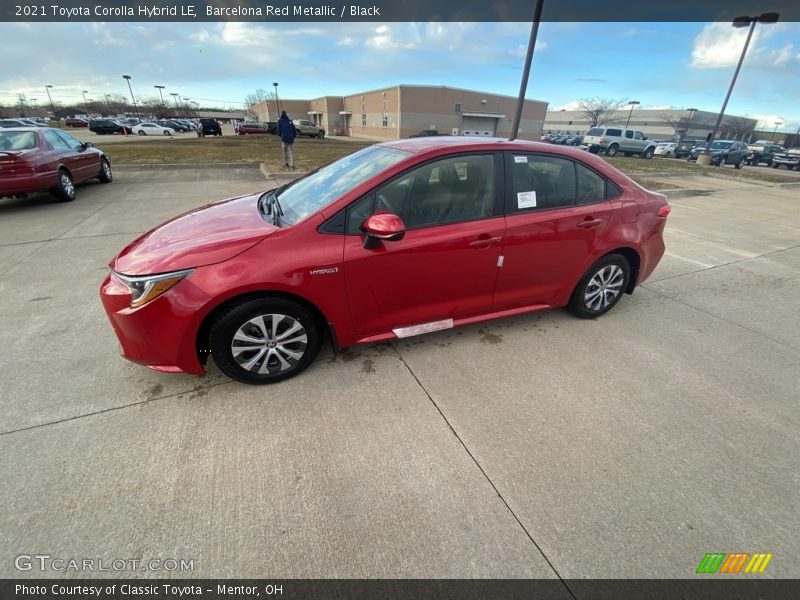 Barcelona Red Metallic / Black 2021 Toyota Corolla Hybrid LE