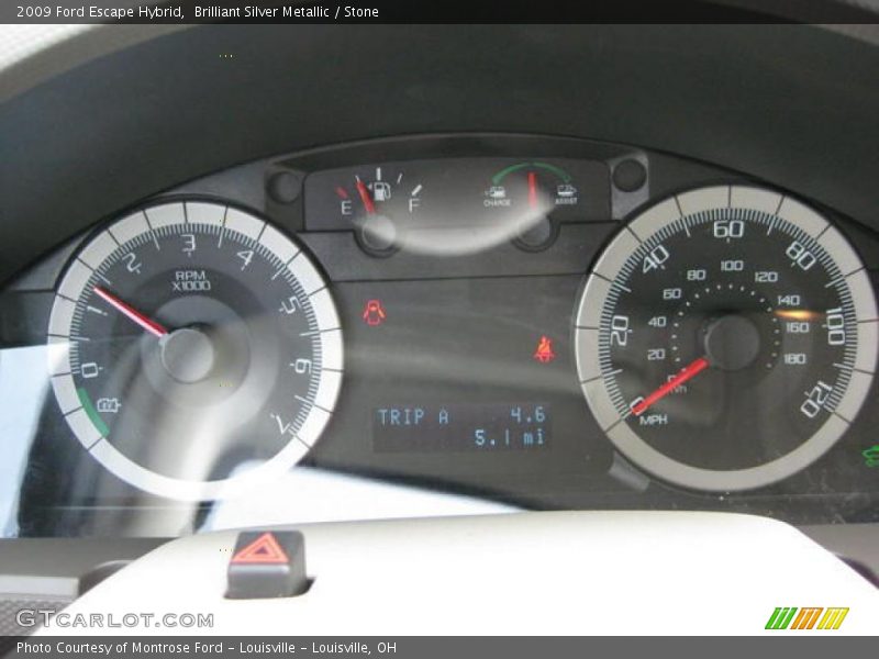 Brilliant Silver Metallic / Stone 2009 Ford Escape Hybrid