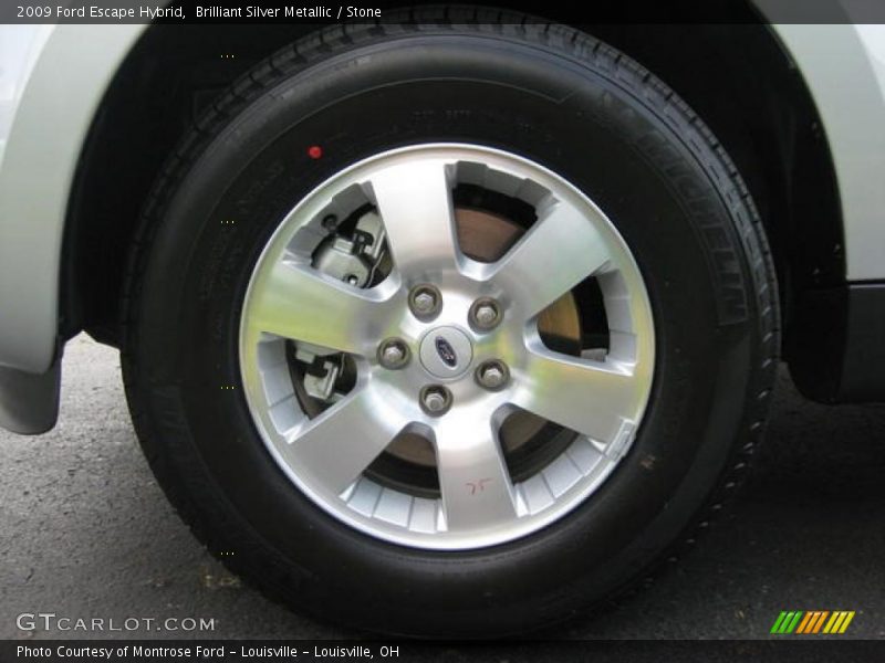 Brilliant Silver Metallic / Stone 2009 Ford Escape Hybrid