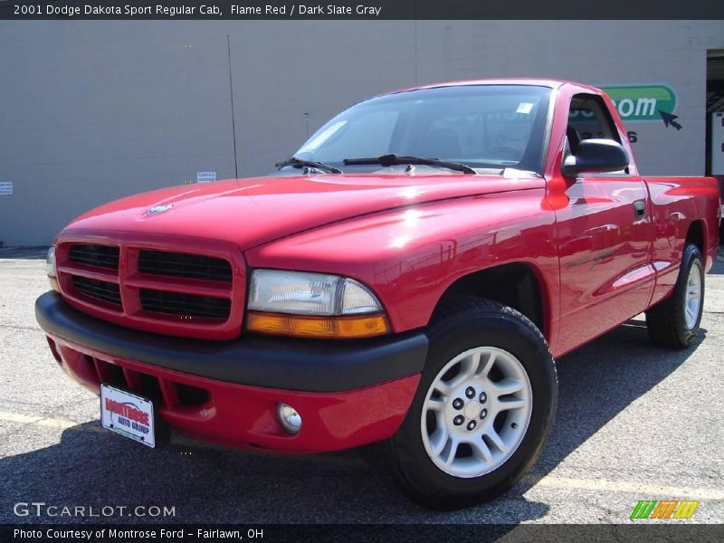 Flame Red / Dark Slate Gray 2001 Dodge Dakota Sport Regular Cab