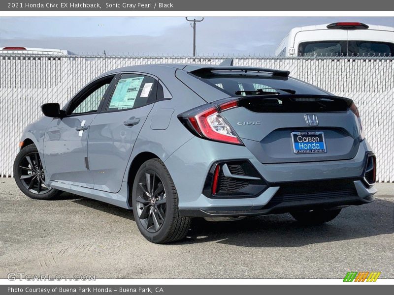 Sonic Gray Pearl / Black 2021 Honda Civic EX Hatchback