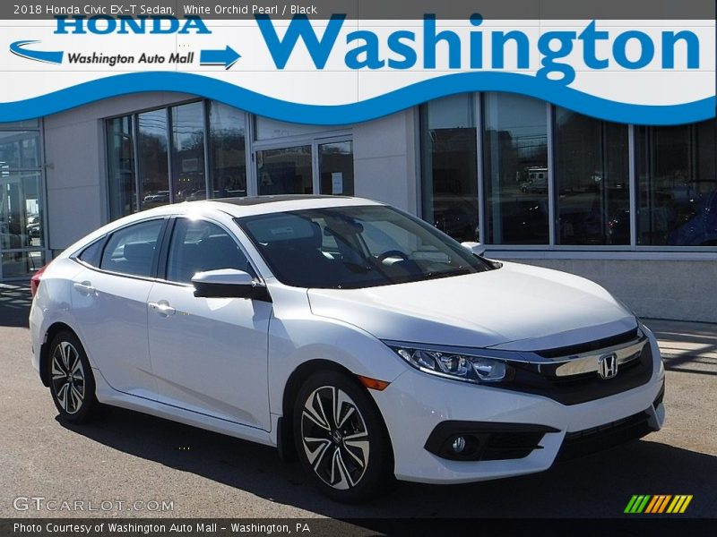 White Orchid Pearl / Black 2018 Honda Civic EX-T Sedan