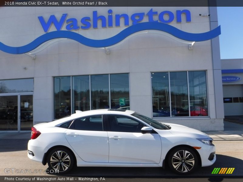 White Orchid Pearl / Black 2018 Honda Civic EX-T Sedan