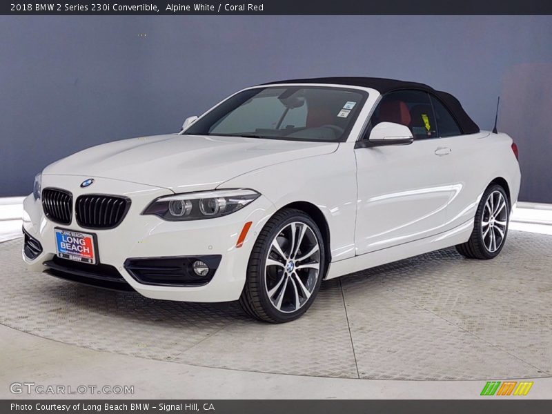 Alpine White / Coral Red 2018 BMW 2 Series 230i Convertible