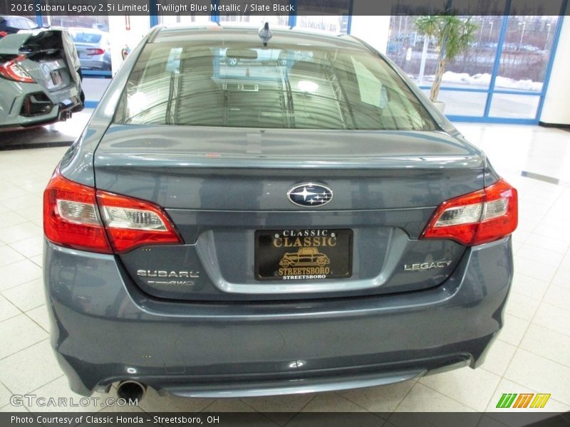 Twilight Blue Metallic / Slate Black 2016 Subaru Legacy 2.5i Limited