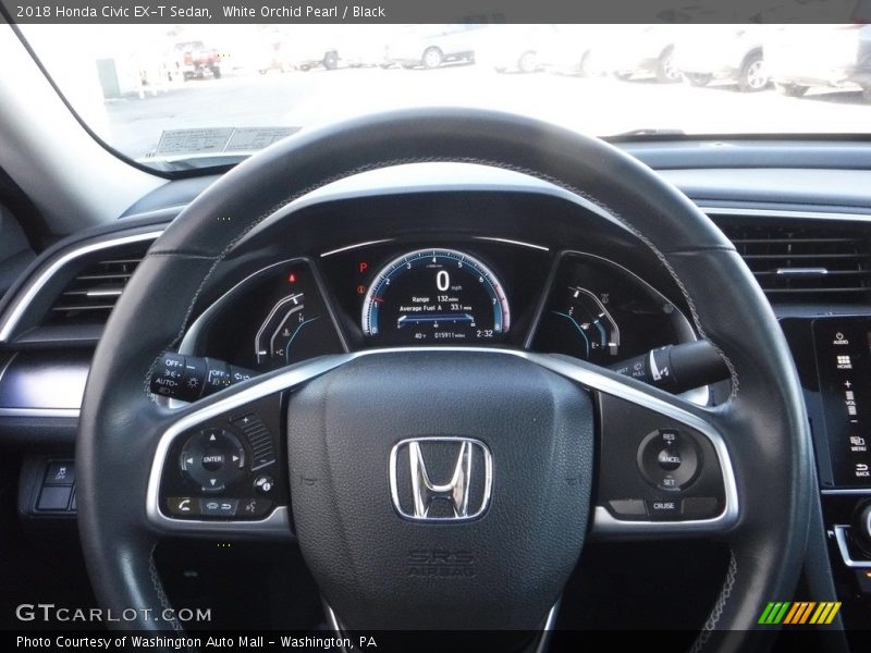 White Orchid Pearl / Black 2018 Honda Civic EX-T Sedan