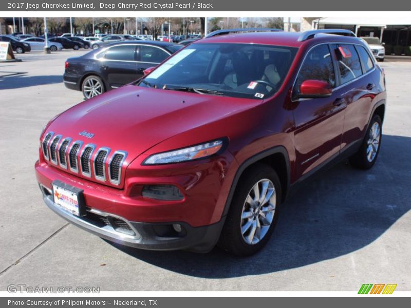 Deep Cherry Red Crystal Pearl / Black 2017 Jeep Cherokee Limited