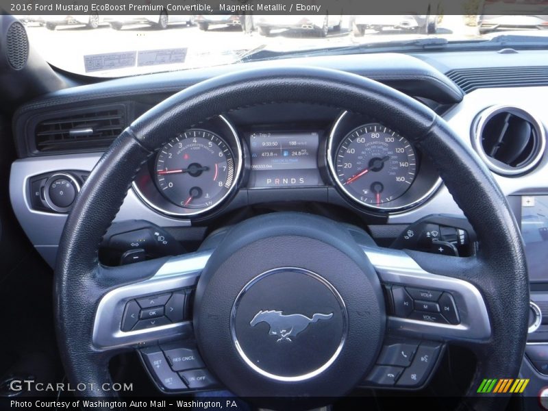 Magnetic Metallic / Ebony 2016 Ford Mustang EcoBoost Premium Convertible