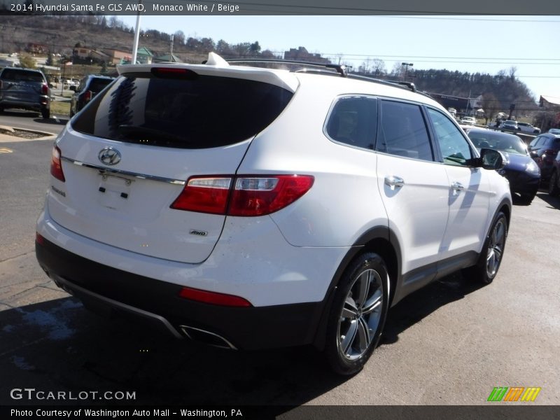 Monaco White / Beige 2014 Hyundai Santa Fe GLS AWD