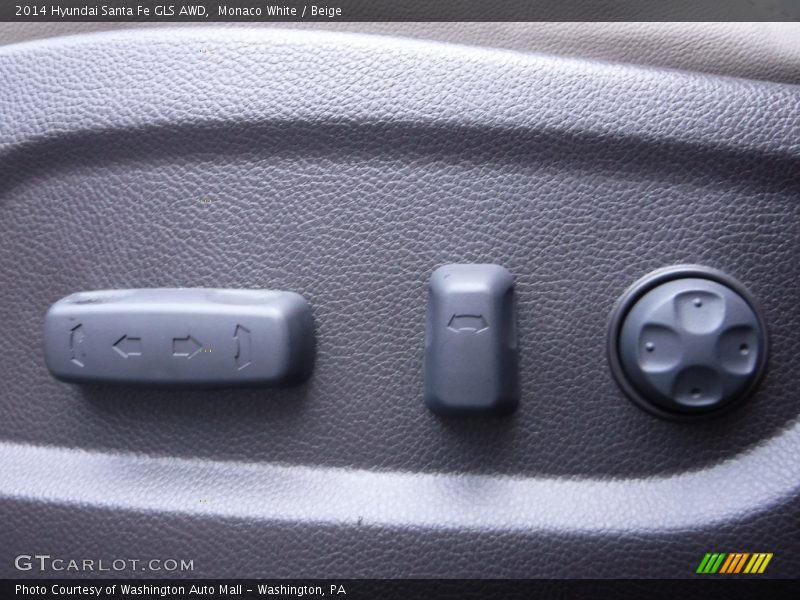 Monaco White / Beige 2014 Hyundai Santa Fe GLS AWD