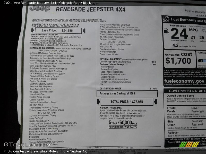 Colorado Red / Black 2021 Jeep Renegade Jeepster 4x4