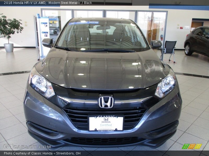 Modern Steel Metallic / Black 2018 Honda HR-V LX AWD