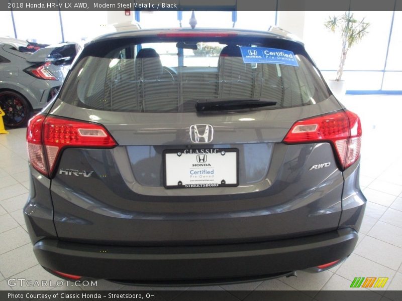 Modern Steel Metallic / Black 2018 Honda HR-V LX AWD