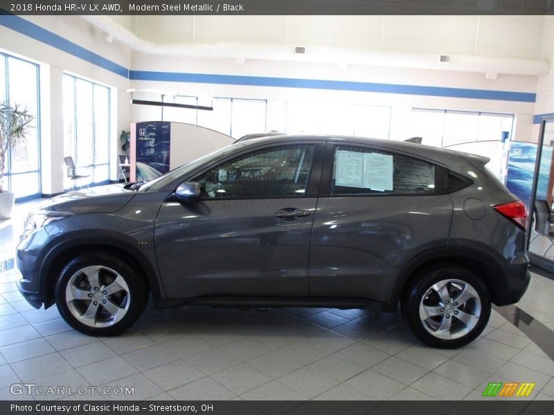 Modern Steel Metallic / Black 2018 Honda HR-V LX AWD