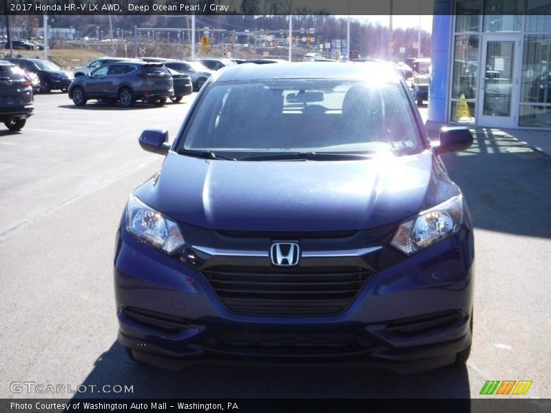 Deep Ocean Pearl / Gray 2017 Honda HR-V LX AWD