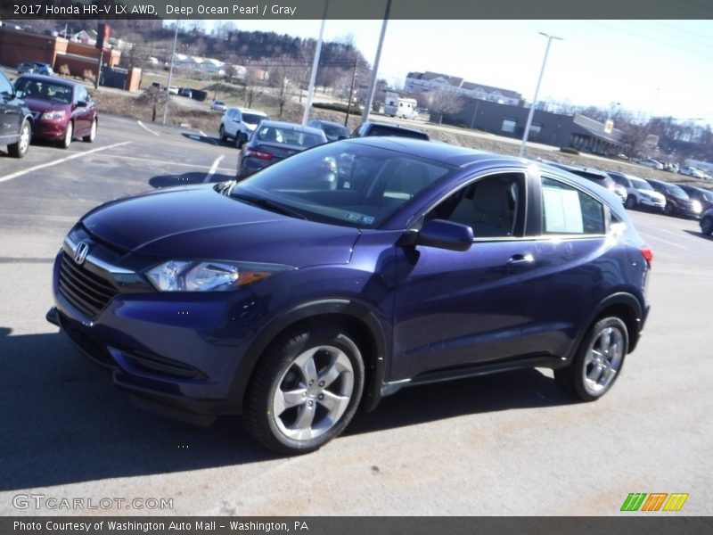 Deep Ocean Pearl / Gray 2017 Honda HR-V LX AWD