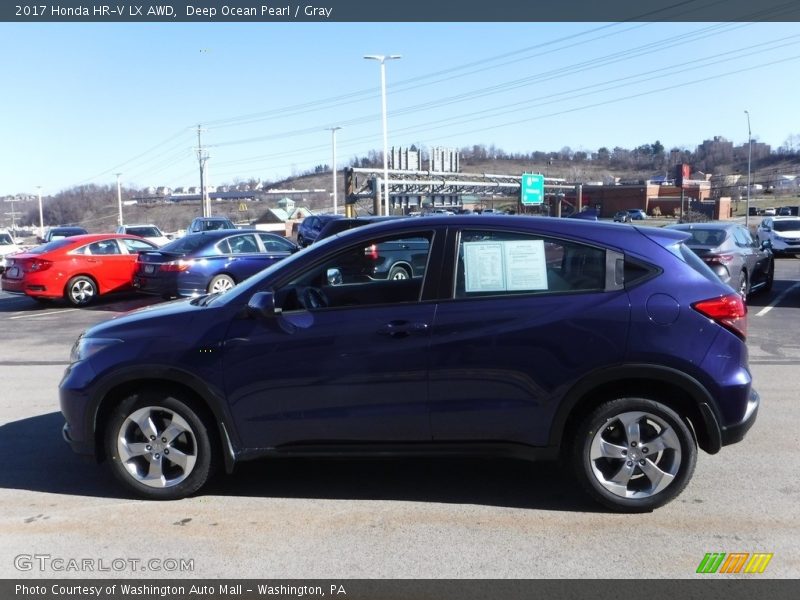 Deep Ocean Pearl / Gray 2017 Honda HR-V LX AWD