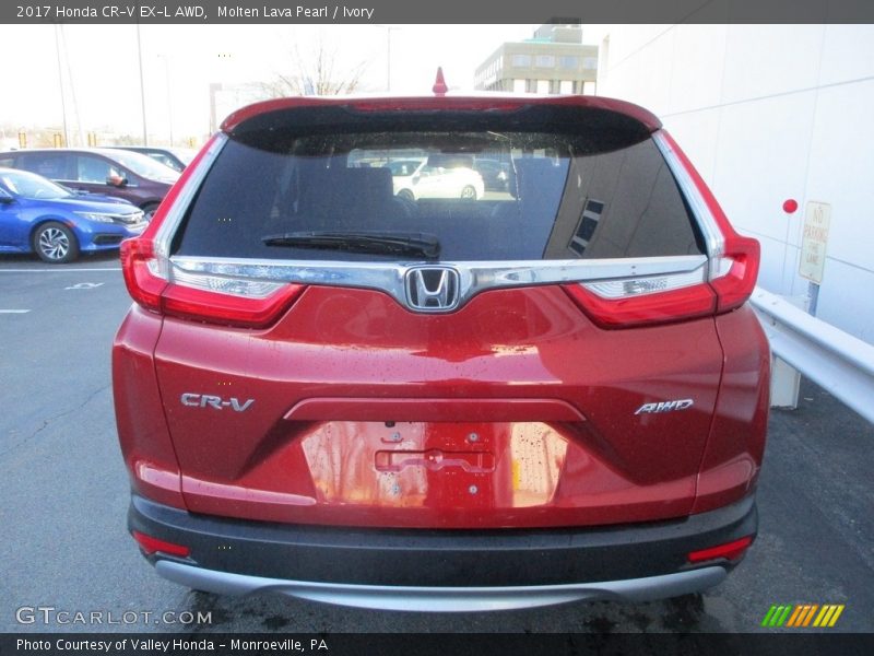 Molten Lava Pearl / Ivory 2017 Honda CR-V EX-L AWD