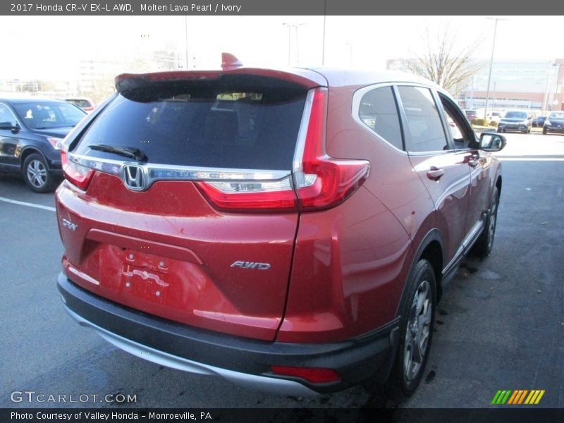 Molten Lava Pearl / Ivory 2017 Honda CR-V EX-L AWD