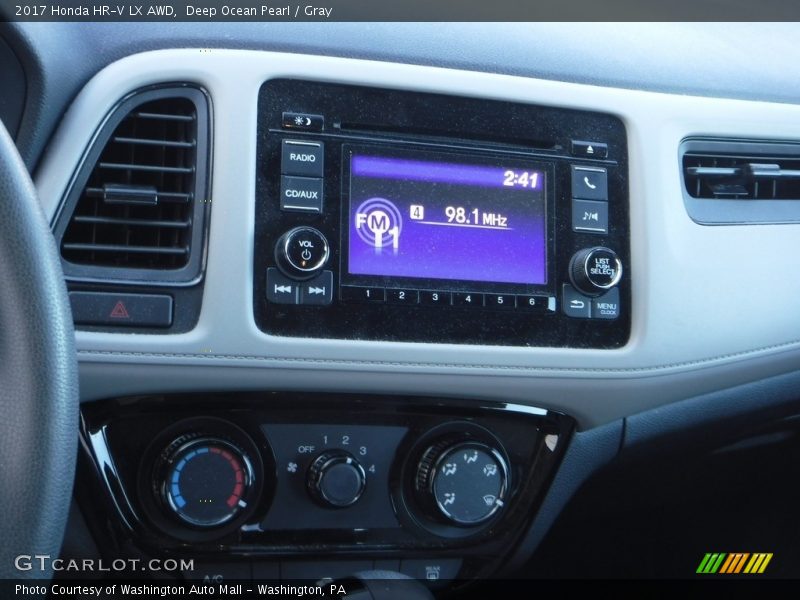 Deep Ocean Pearl / Gray 2017 Honda HR-V LX AWD