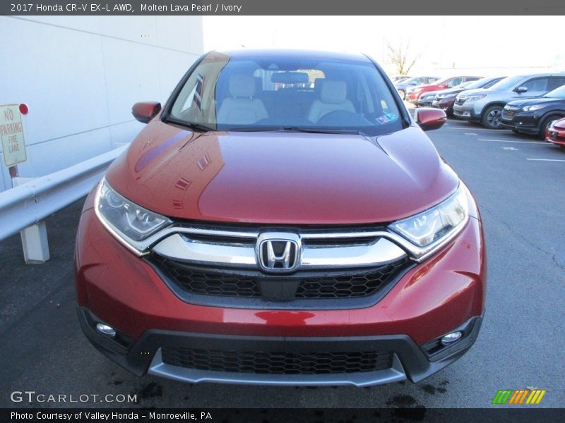 Molten Lava Pearl / Ivory 2017 Honda CR-V EX-L AWD