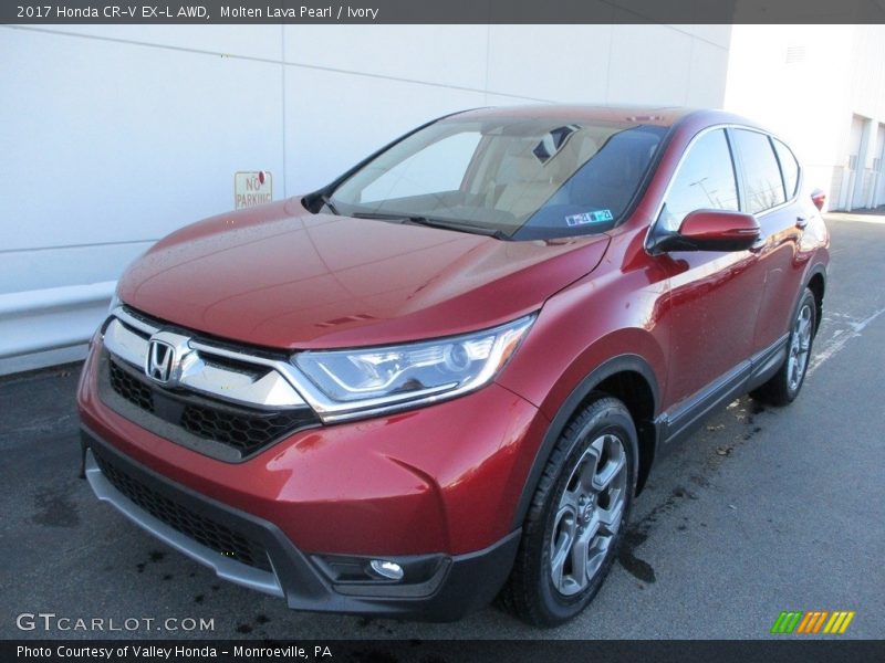 Molten Lava Pearl / Ivory 2017 Honda CR-V EX-L AWD