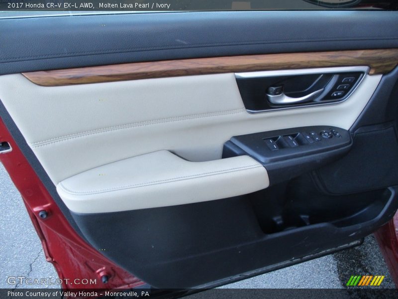 Molten Lava Pearl / Ivory 2017 Honda CR-V EX-L AWD