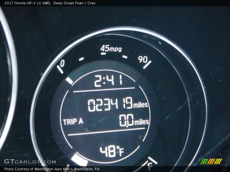 Deep Ocean Pearl / Gray 2017 Honda HR-V LX AWD