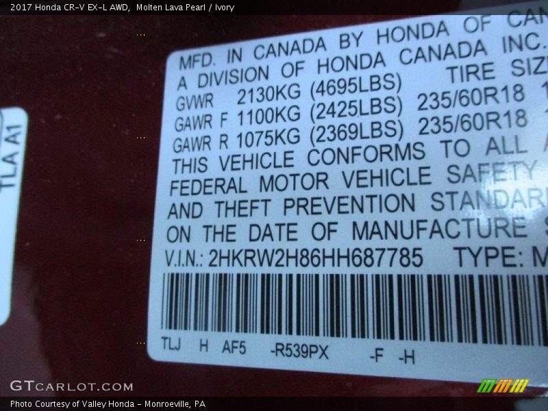 Molten Lava Pearl / Ivory 2017 Honda CR-V EX-L AWD