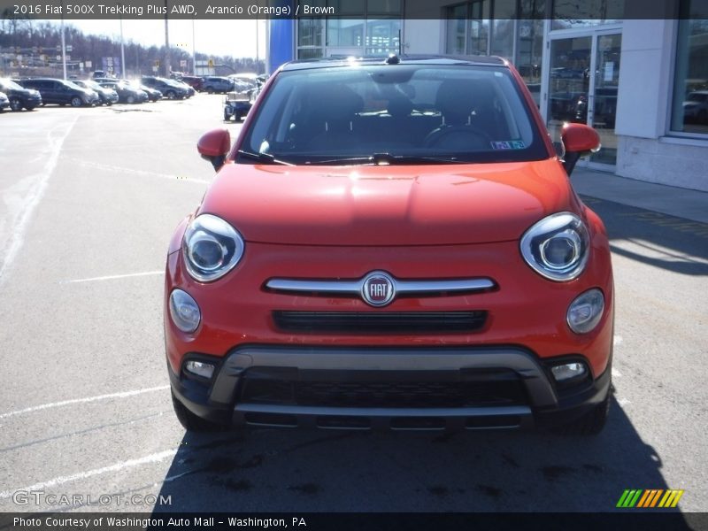 Arancio (Orange) / Brown 2016 Fiat 500X Trekking Plus AWD