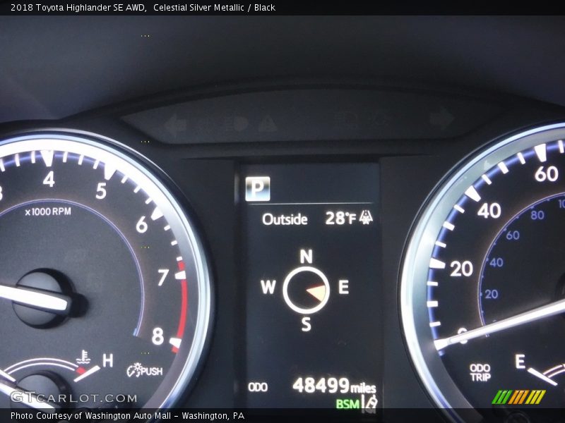 Celestial Silver Metallic / Black 2018 Toyota Highlander SE AWD