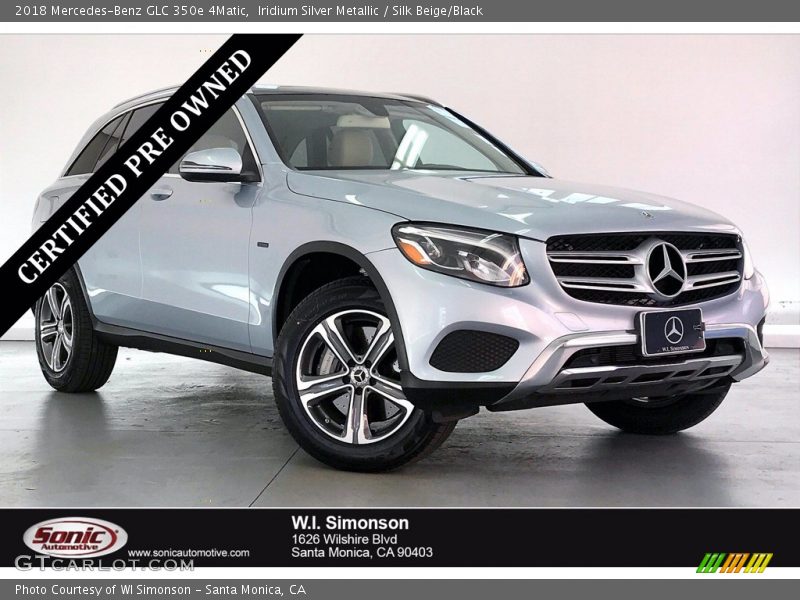 Iridium Silver Metallic / Silk Beige/Black 2018 Mercedes-Benz GLC 350e 4Matic