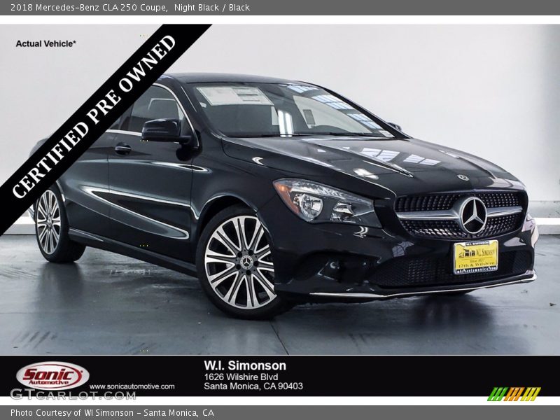 Night Black / Black 2018 Mercedes-Benz CLA 250 Coupe