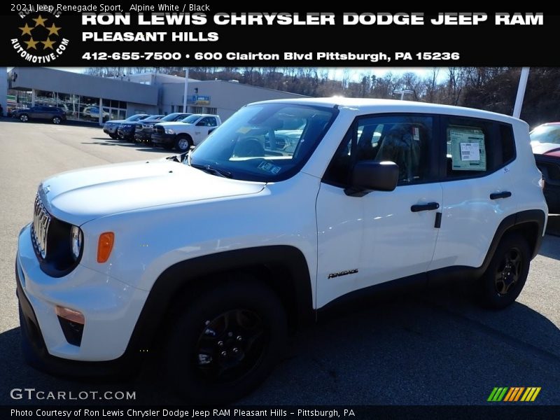 Alpine White / Black 2021 Jeep Renegade Sport