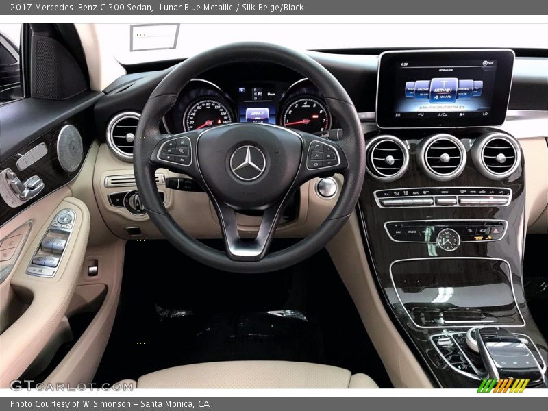 Lunar Blue Metallic / Silk Beige/Black 2017 Mercedes-Benz C 300 Sedan
