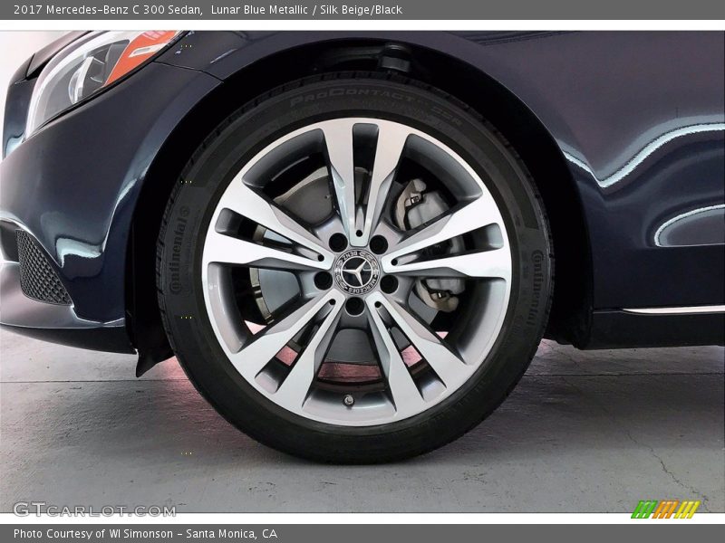Lunar Blue Metallic / Silk Beige/Black 2017 Mercedes-Benz C 300 Sedan