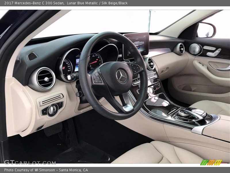 Lunar Blue Metallic / Silk Beige/Black 2017 Mercedes-Benz C 300 Sedan