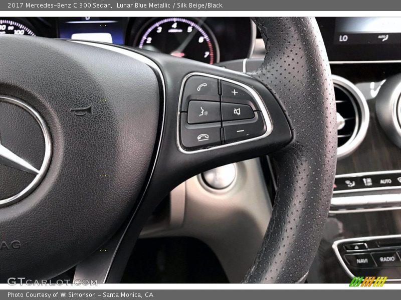 Lunar Blue Metallic / Silk Beige/Black 2017 Mercedes-Benz C 300 Sedan