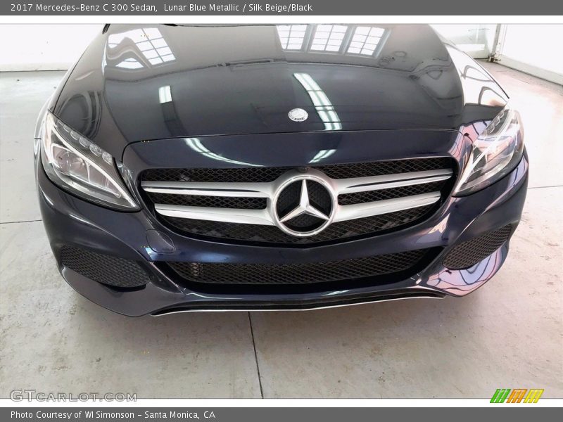 Lunar Blue Metallic / Silk Beige/Black 2017 Mercedes-Benz C 300 Sedan