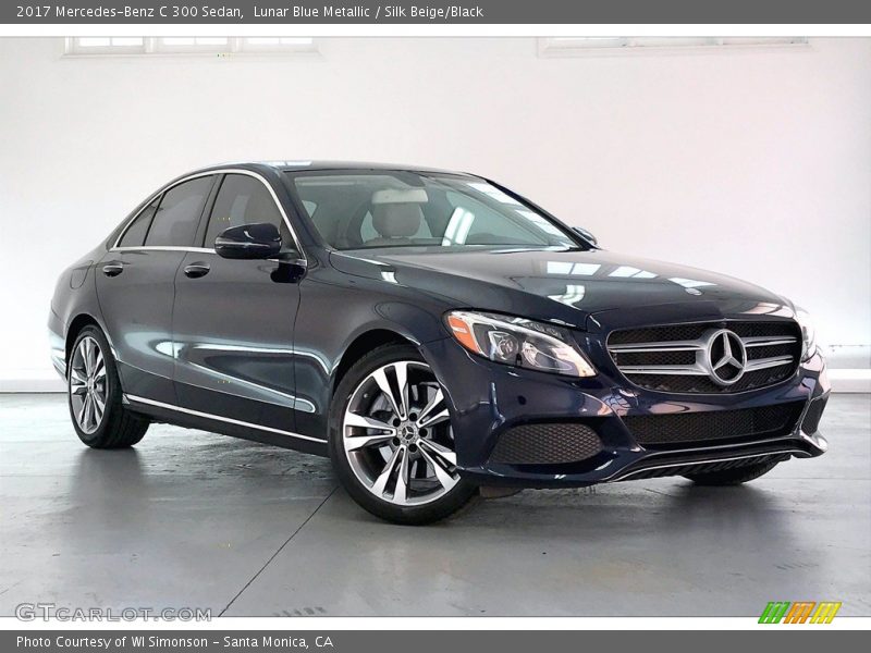 Lunar Blue Metallic / Silk Beige/Black 2017 Mercedes-Benz C 300 Sedan