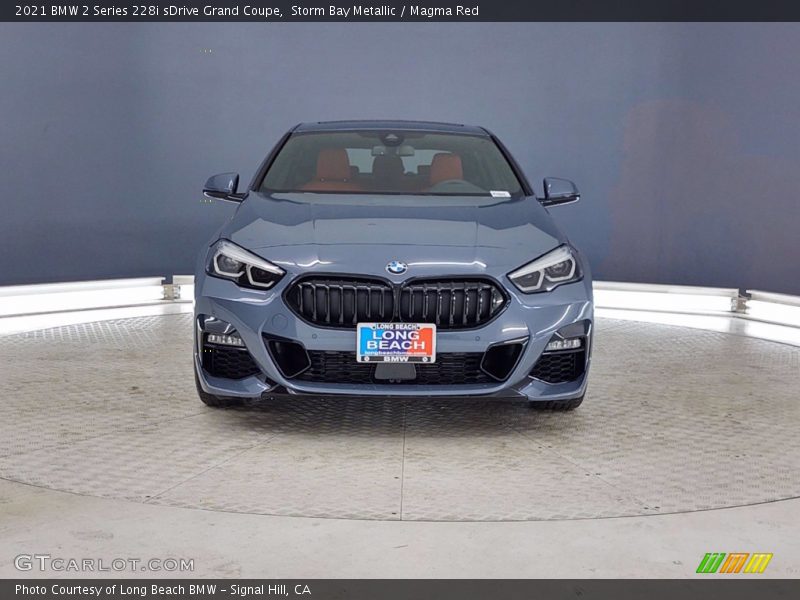 Storm Bay Metallic / Magma Red 2021 BMW 2 Series 228i sDrive Grand Coupe
