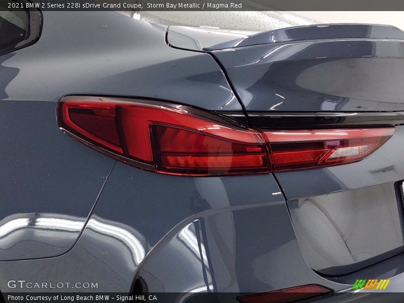 Storm Bay Metallic / Magma Red 2021 BMW 2 Series 228i sDrive Grand Coupe