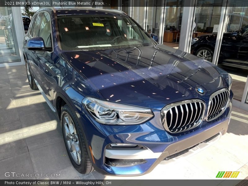 Phytonic Blue Metallic / Black 2021 BMW X3 xDrive30i